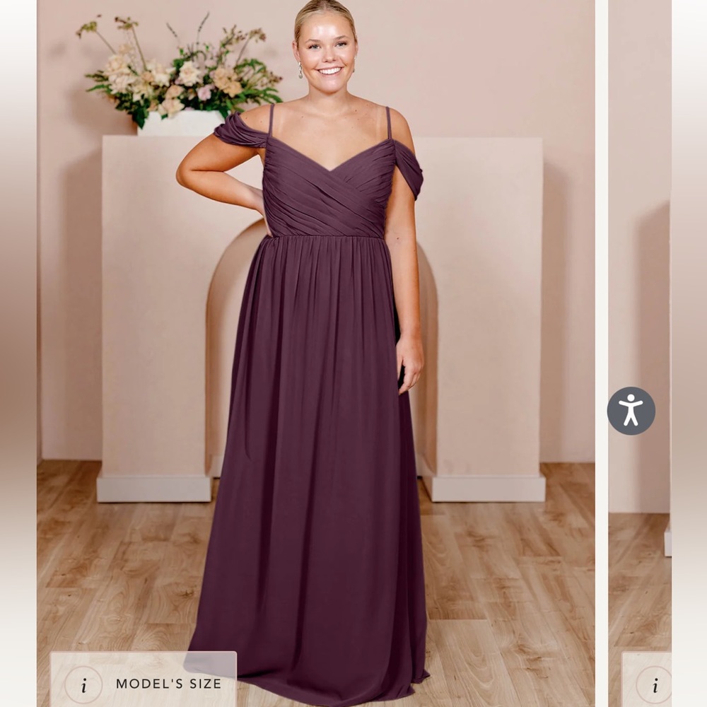 Revelry Lily Chiffon Dress color Wine Berry